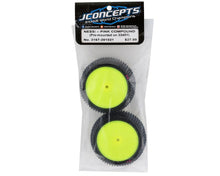 Load image into Gallery viewer, JConcepts Nessi 2.2&quot; Pre-Mounted Rear Buggy Carpet Tires (Yellow) (2) (Pink) w/12mm Hex