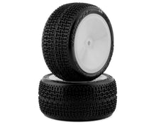 Load image into Gallery viewer, JConcepts Twin Pins 2.2&quot; Pre-Mounted Rear Buggy Carpet Tires (White) (2) (Pink) w/12mm Hex