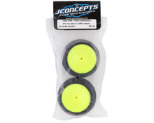 Load image into Gallery viewer, JConcepts Twin Pins 2.2&quot; Pre-Mounted Rear Buggy Carpet Tires (Yellow) (2) (Pink) w/12mm Hex