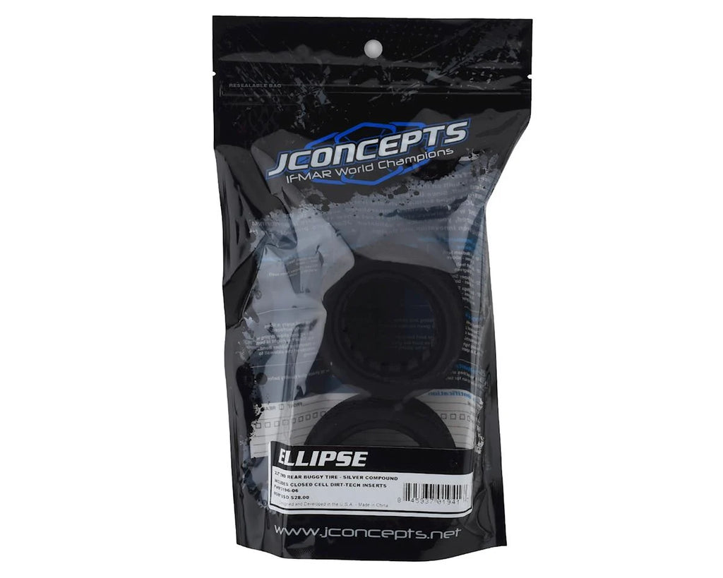 JConcepts Ellipse 2.2" Rear 1/10 Buggy Tires (2) (Silver)