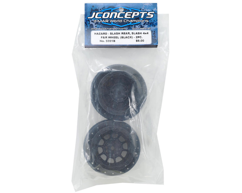 JConcepts 12mm Hex Hazard Short Course Wheels (Black) (2) (Slash)