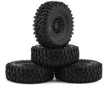 Load image into Gallery viewer, JConcepts Tusk 1.0&quot; Pre-Mounted Tires w/Hazard Wheel (Black) (4) (Gold) w/7mm Hex