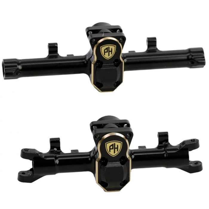 Power Hobby Brass Front / Rear Axle Housing w/Covers, for Axial SCX24 Jeep / C10 / Bronco