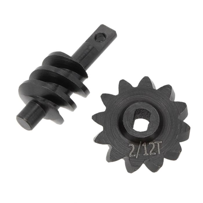 Steel Overdrive Gears Diff Worm Set 2T/12T, Overdrive33%, for Axial SCX24