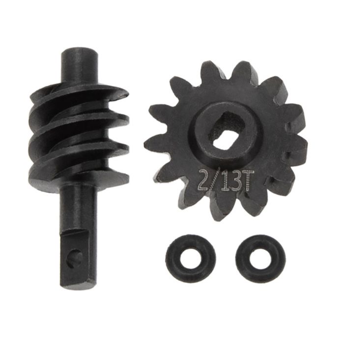 Steel Overdrive Gears Diff Worm Set 2T/13T, Overdrive 23%, for Axial SCX24