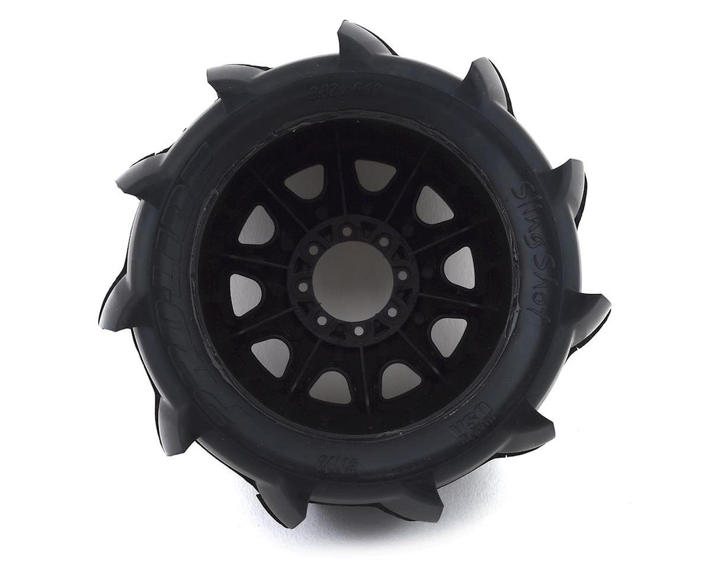 Pro-Line Sling Shot MX38 3.8" Tire w/Raid 8x32 Wheels (2) (Black) (Z3) w/Removable Hex