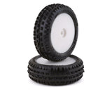 1/18 Wedge Front Carpet Mini-B Tires Mounted 8mm White Wheels (2)