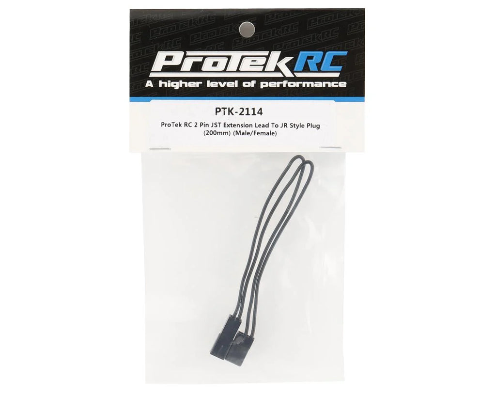 ProTek RC 2 Pin JST Extension Lead to JR Servo Style Plug (200mm) (Male/Female)