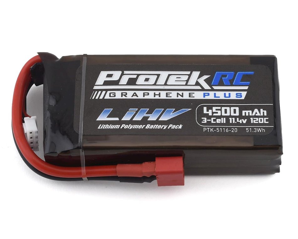 ProTek RC 3S 120C Low IR Si-Graphene + HV Shorty LiPo Battery (11.4V/4500mAh) Crawler Pack w/T-Style Plug
