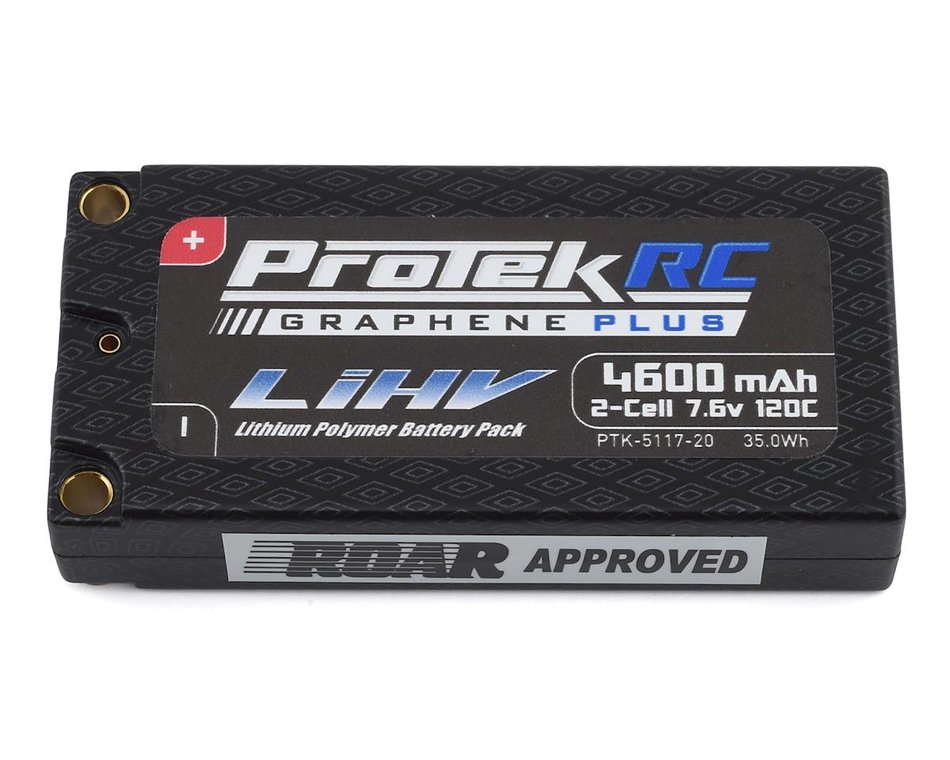 ProTek RC 2S 120C Low IR Si-Graphene + HV LCG Shorty LiPo Battery (7.6V/4600mAh) w/5mm Connectors (ROAR Approved)