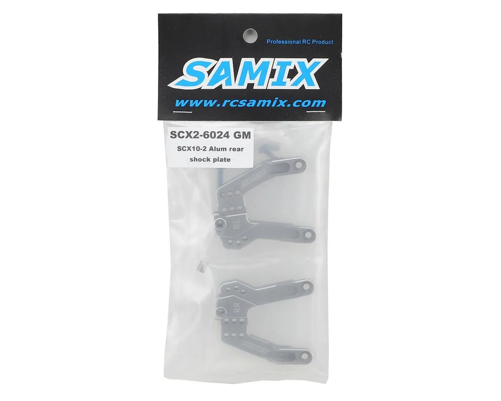Samix SCX10 II Aluminum Rear Shock Plate (2) (Grey)