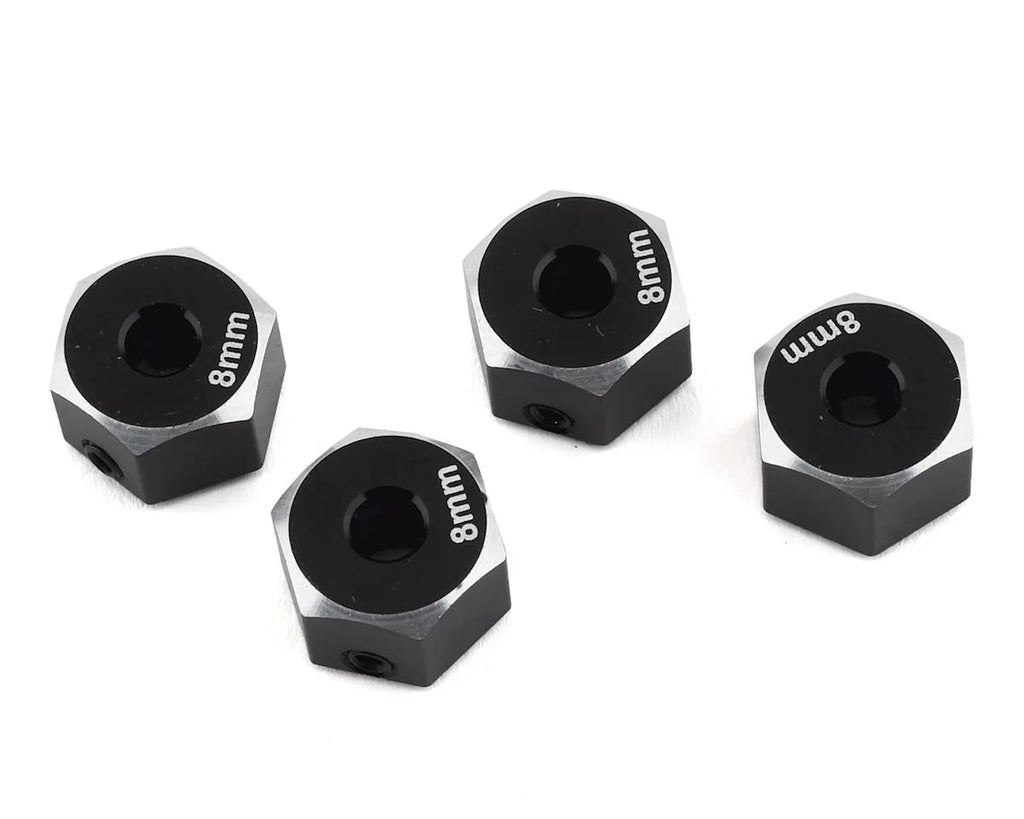 Samix SCX10 II Aluminum 12mm Hex Adapter (Black) (4) (8mm)