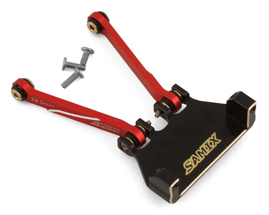 Samix SCX24 Brass Servo Mount & Aluminum 4-Link w/29.5mm Links (Red) (EcoPower/Emax) (7g)