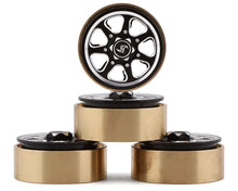 Load image into Gallery viewer, Samix SCX24 Aluminum &amp; Brass 1.0&quot; Beadlock Wheel Set w/Scale Hubs (Black) (4)