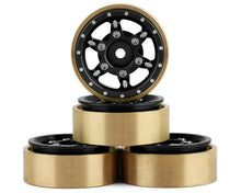 Load image into Gallery viewer, Samix SCX24 Aluminum &amp; Brass Adjustable Offset 1.0&quot; Beadlock Wheels (Black) (4)