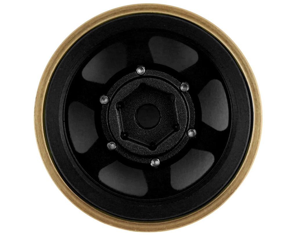 Samix SCX24 Aluminum & Brass Adjustable Offset 1.0" Beadlock Wheels (Black) (4)