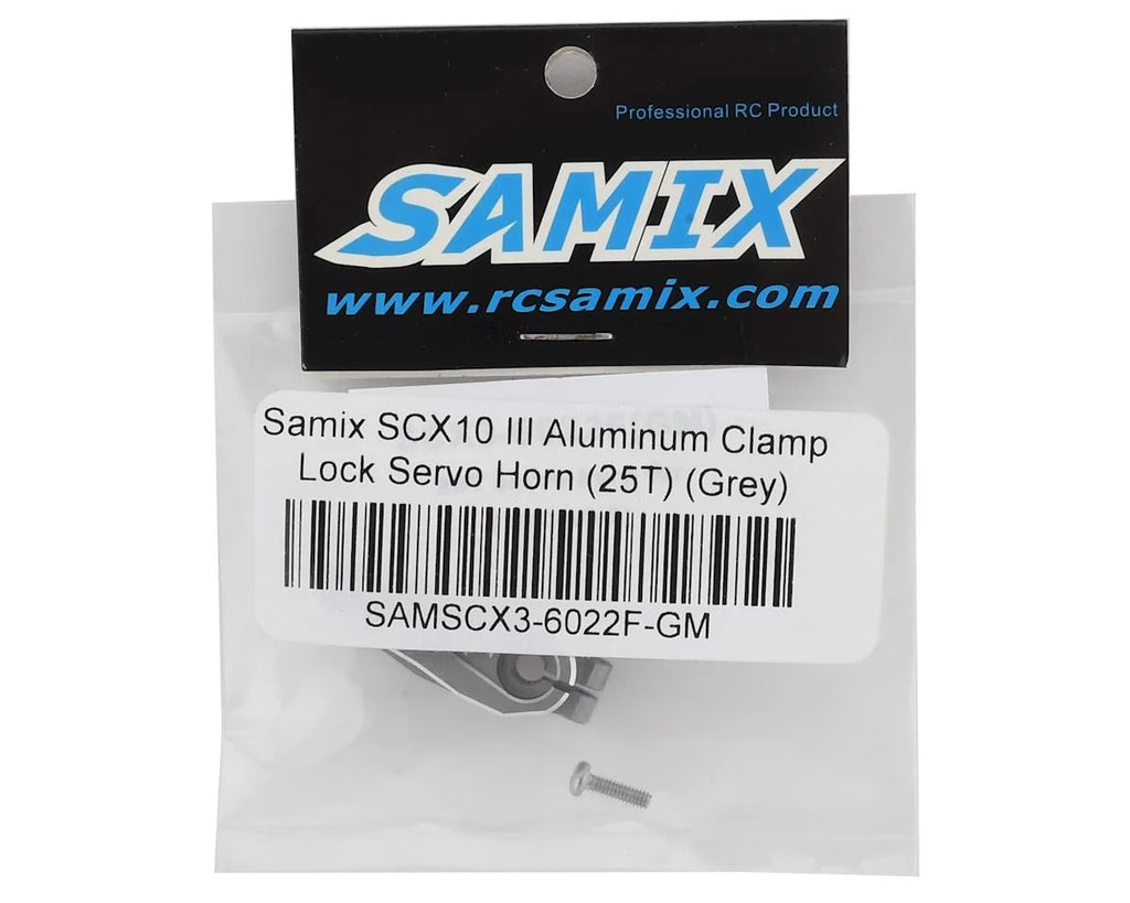 Samix SCX10 III Aluminum Clamp Lock Servo Horn (25T) (Grey)