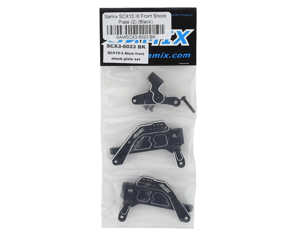 Samix SCX10 III Aluminum Front Shock Plate (2) (Black)