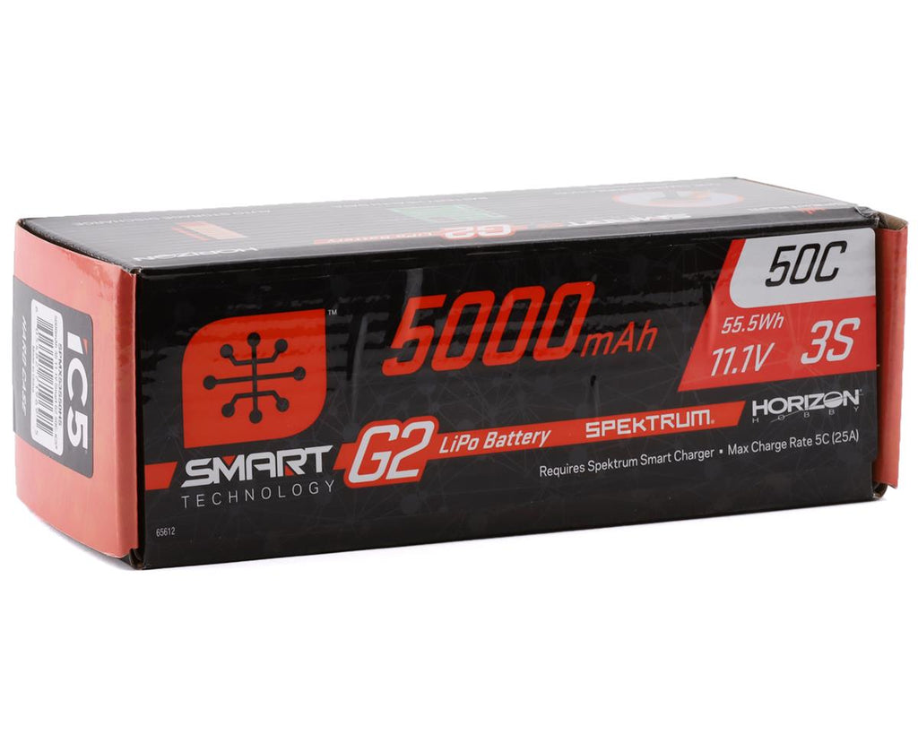 Spektrum RC 3S Smart G2 LiPo 50C Battery Pack (11.1V/5000mAh) w/IC5 Connector