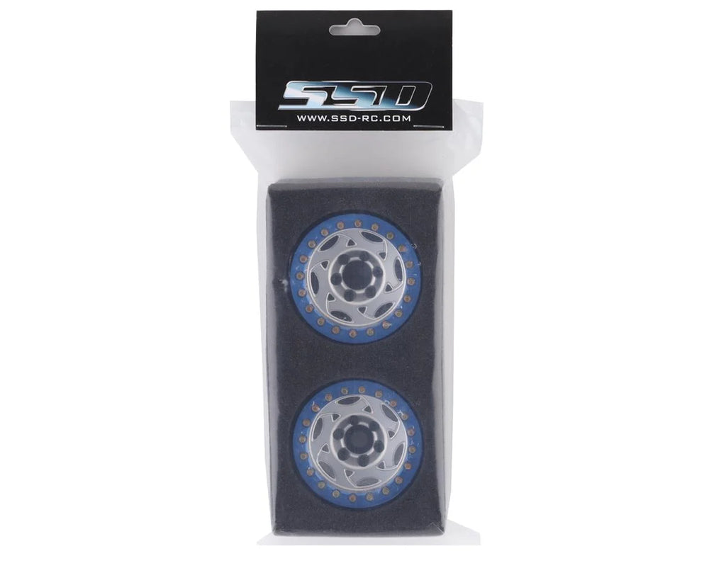 SSD RC 1.9"" Champion Beadlock Wheels (Silver/Blue)