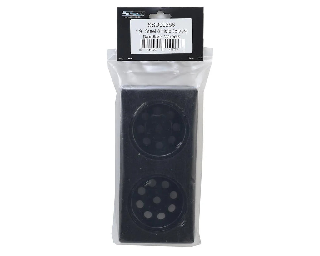 SSD RC 8 Hole 1.9"" Steel Beadlock Wheels (Black)