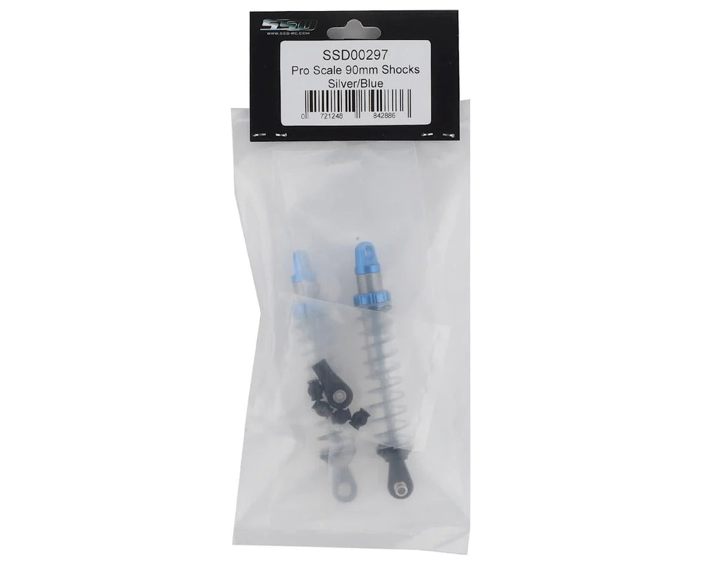 SSD RC Pro Scale 90mm Shocks (Silver/Blue)