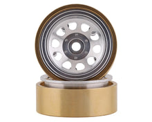 Load image into Gallery viewer, SSD RC SCX24 1.0” Aluminum / Brass D Hole Beadlock Wheels (Silver) (2)