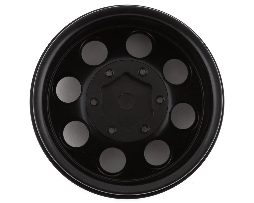 SSD RC 8 Hole 1.55” Steel Beadlock Crawler Wheels (Black) (2)