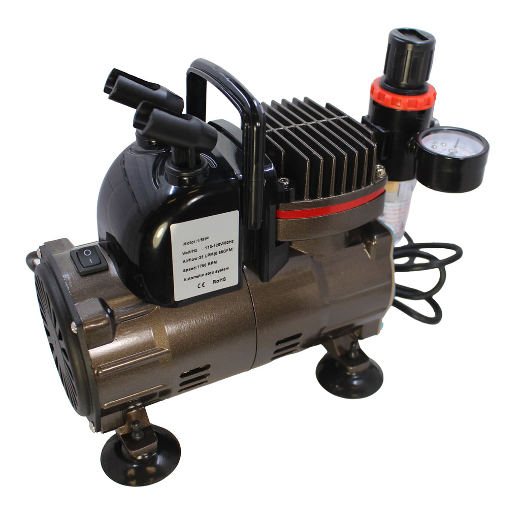Master Airbrush TC-20 1/5HP Portable Air Compressor for Airbrushes 1/8  Fittings