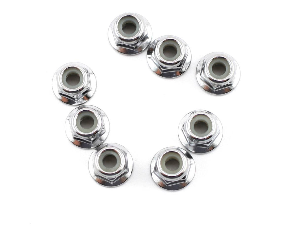 Traxxas 4mm Steel Flanged Serrated Nylon Locknut (8)