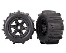 Load image into Gallery viewer, Traxxas Paddle Tires 3.8&quot; Pre-Mounted w/Monster Truck Wheels (Black) (Standard)