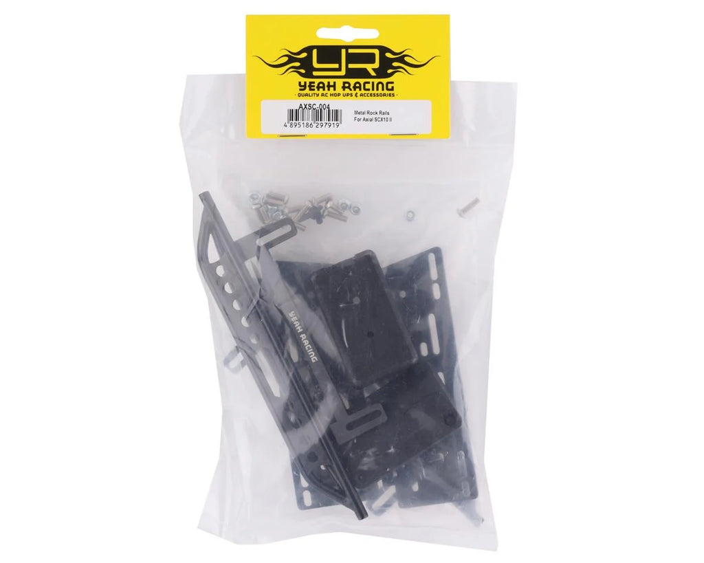 Yeah Racing Axial SCX10 II Steel Rock Sliders w/Receiver Box (Black) (2)