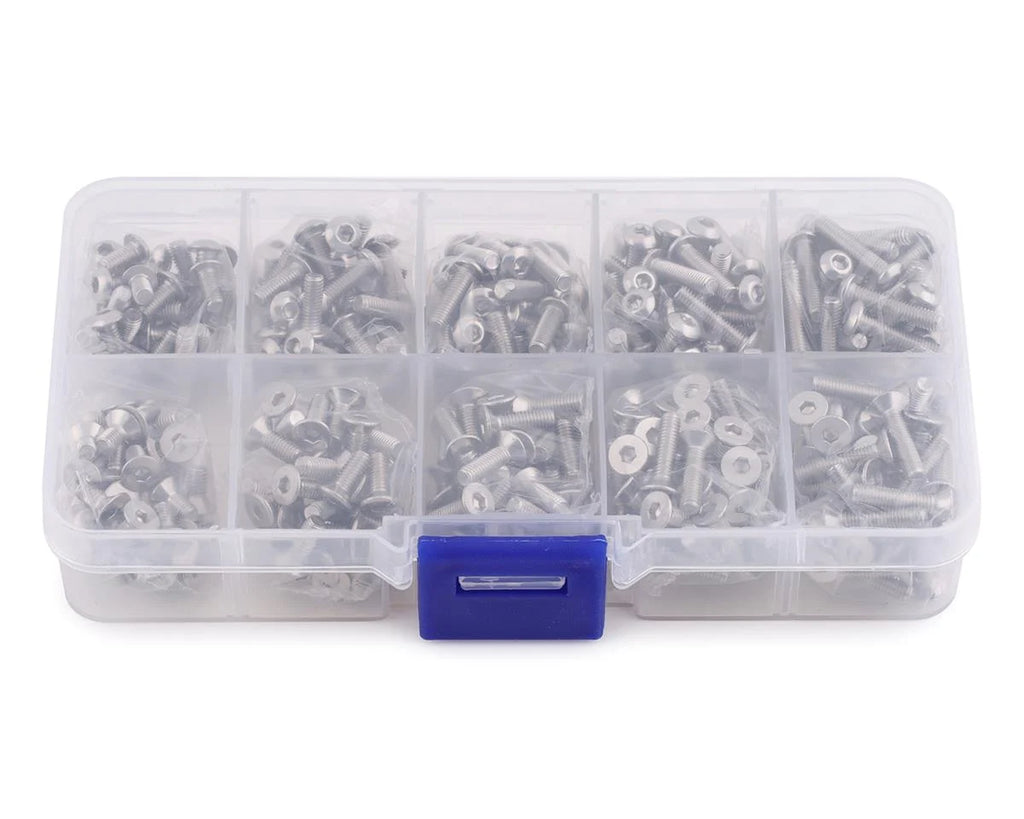 Yeah Racing 3mm Stainless Steel Screw Set w/Case (400) (Flat Head/Button Head)