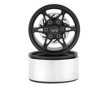 Load image into Gallery viewer, Yeah Racing 1.9&quot; Aluminum BXN 6 Spoke Beadlock Wheels w/Faux Rotors (Black) (2) w/12mm Hex