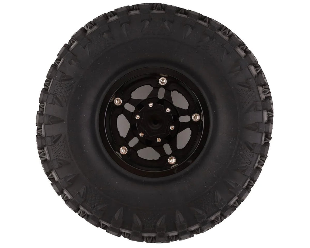 Yeah Racing Soft 1.9" Off-Road Pre-Mounted Tires w/Aluminum Beadlock Wheels (Black) (4) w/12mm Hex