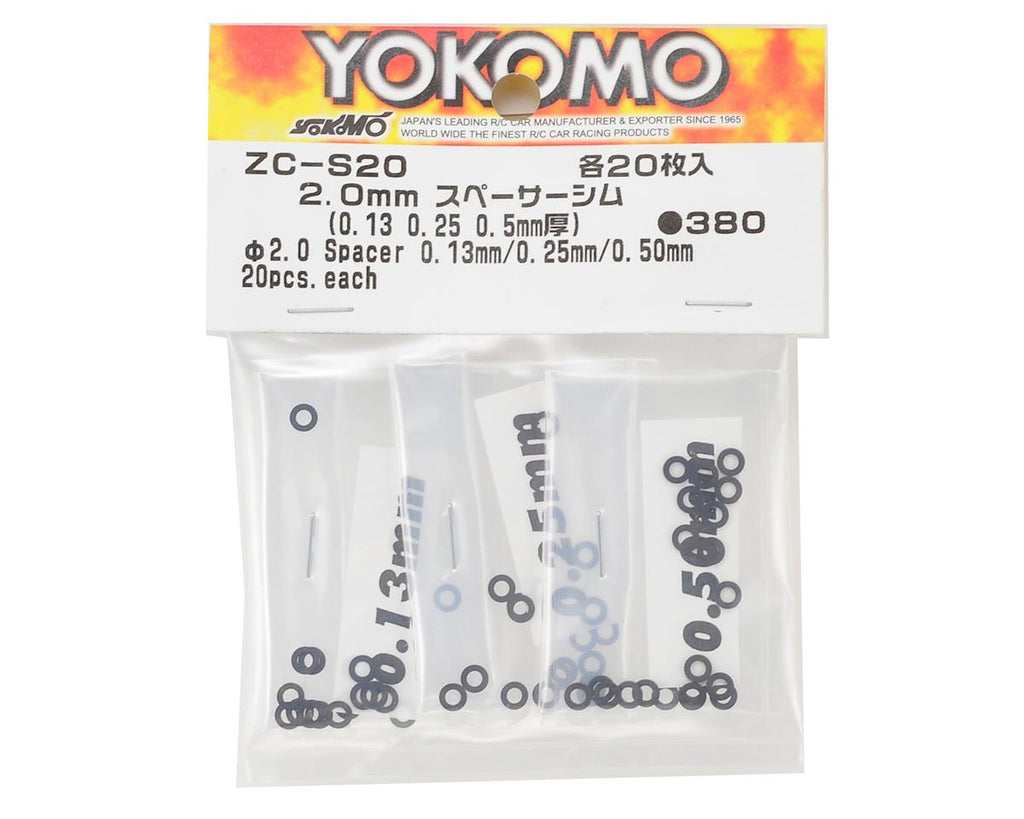Yokomo 2.0mm Shim Spacer Set (0.13mm, 0.25mm & 0.50mm)